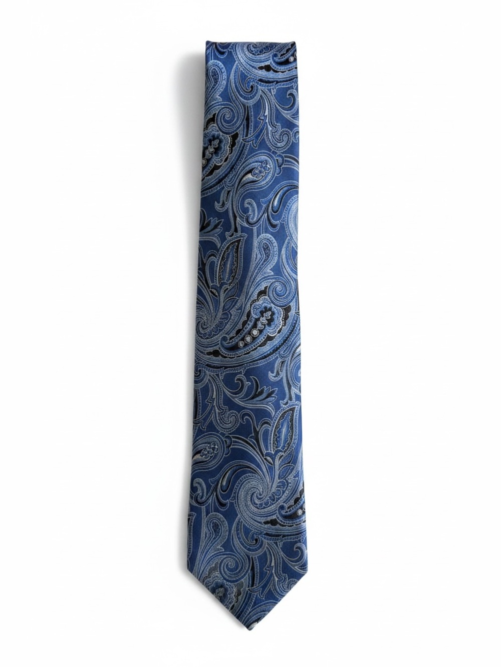 Geoffrey Beene 100% Silk Tie Blue Paisley Necktie Preppy Office Wedding
